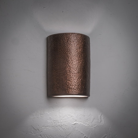 Luxury Lighting Hammerman 13in. High Ceramic Outdoor Wall Light, Antique Copper Finish HM102 ACop u/d-7